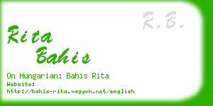 rita bahis business card